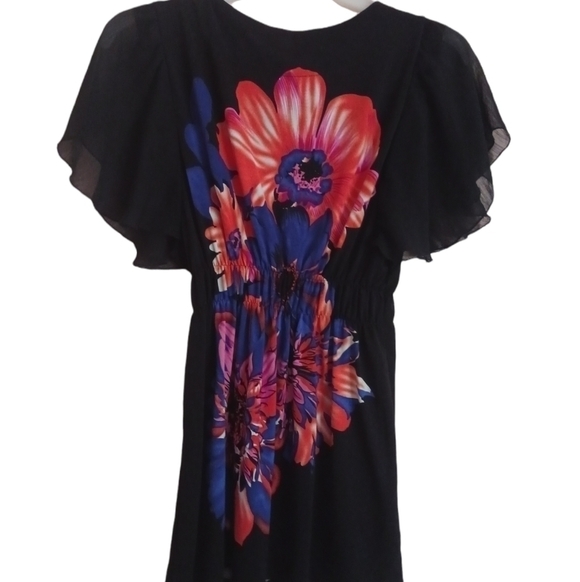 Body Central Black Floral Mini - Picture 4 of 5